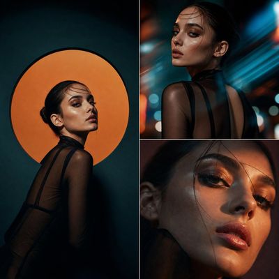 Cinematic Editorial Blending Studio and Street Style in Three Frames