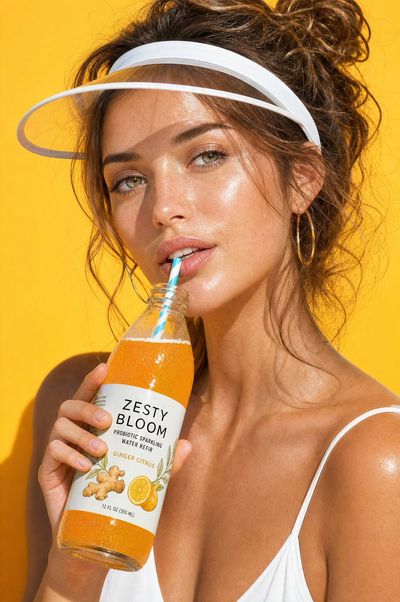 Radiant Summer Glow with Zesty Bloom Sparkling Drink