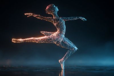 Glowing Geometry: A Wireframe Masterpiece