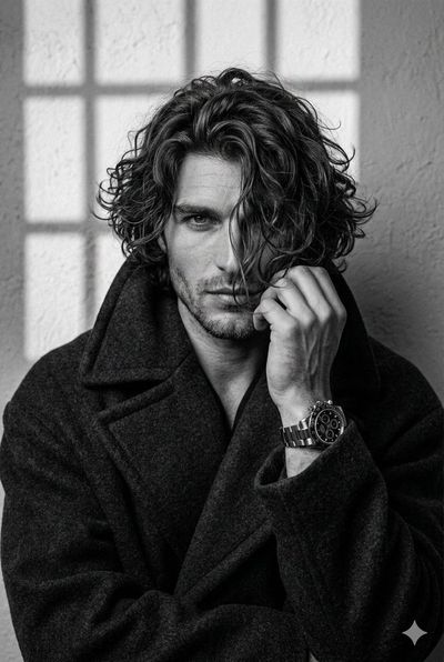 Monochrome Elegance: Introspective Gaze