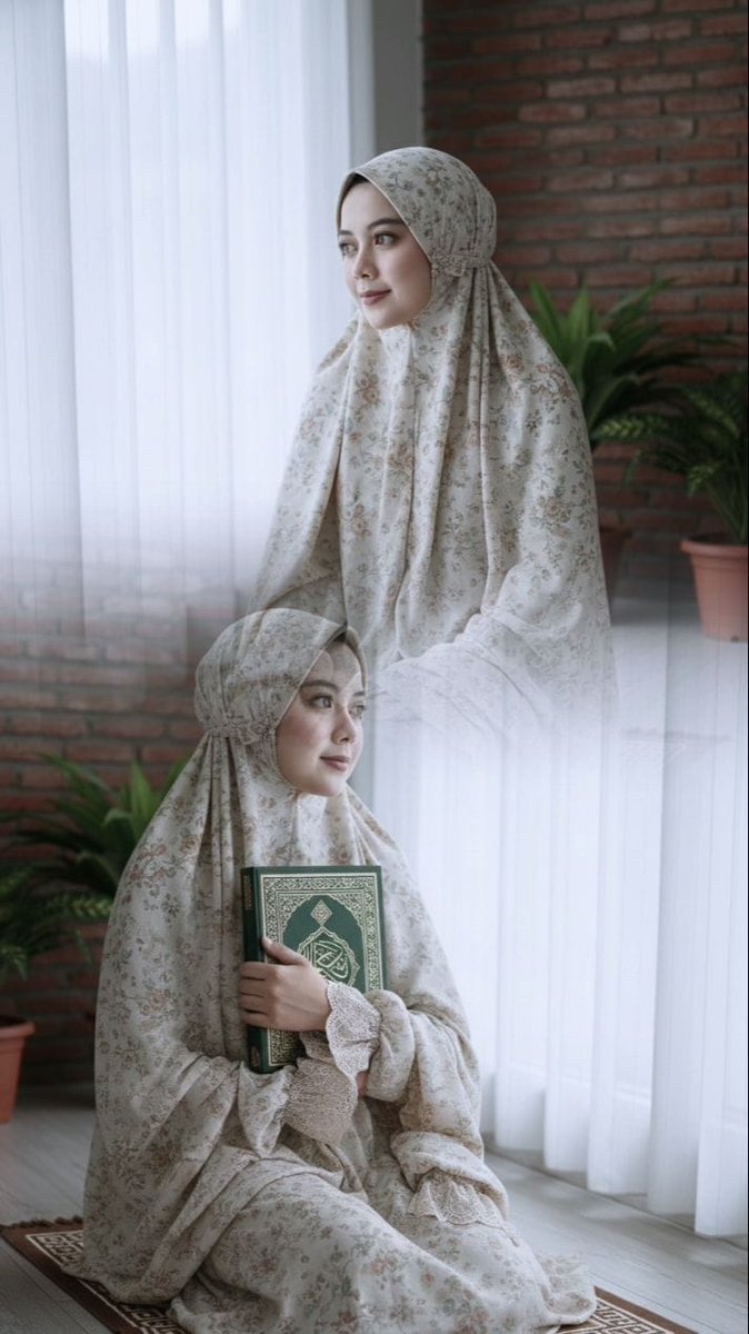 Serene Beauty in Soft Beige Mukena