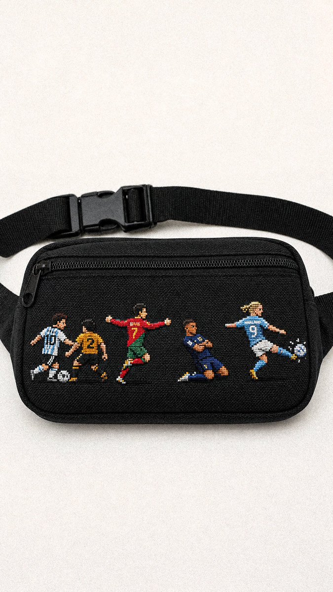 Four pixelated FIFA stars embroidered across a grey sweatshirt chest