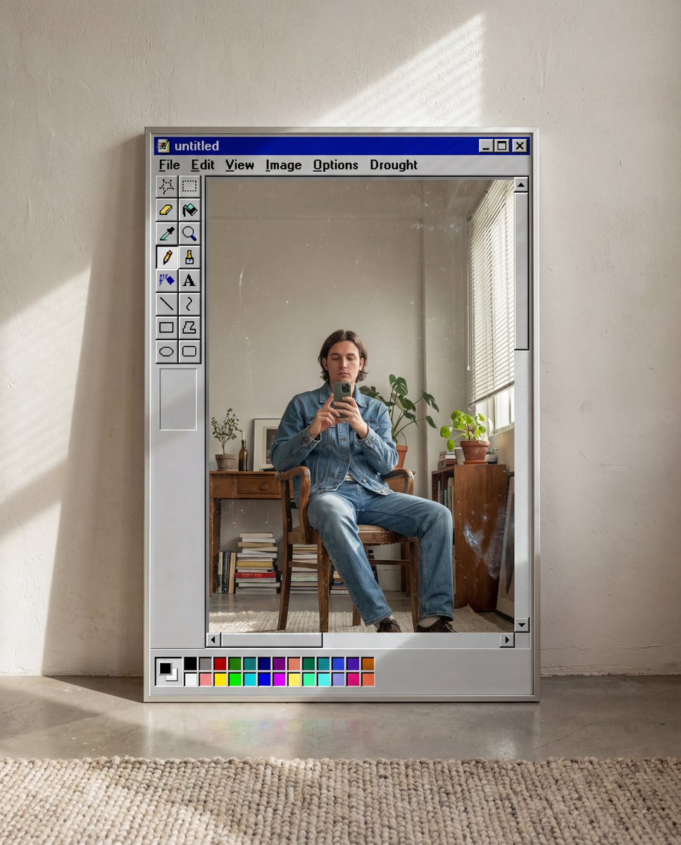 Retro Reflections: A Stylish Selfie in a Modern Space