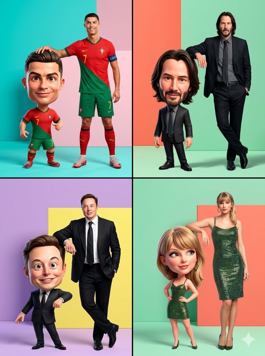 A Playful Encounter: Real Meets Caricature