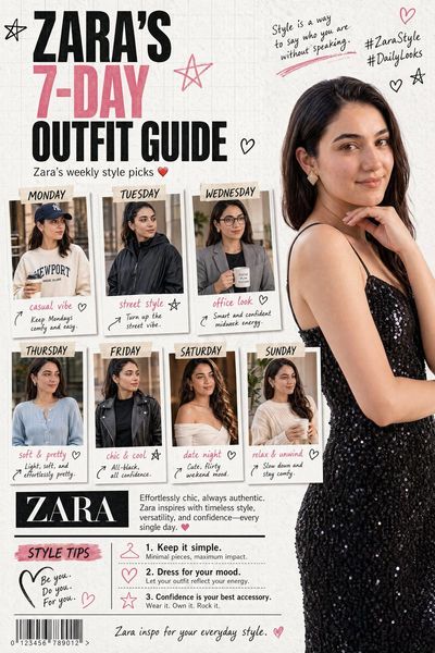 Zara’s 7-Day Outfit Guide: Fashion for Every Mood
