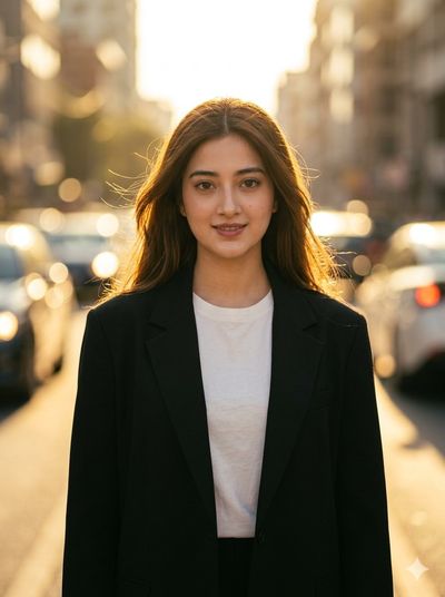 Golden Hour Elegance: A Portrait of Confidence