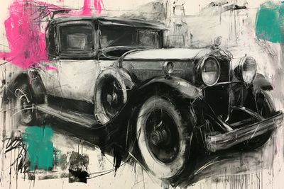 A fractured portrait emerges from charcoal strokes and layered shadows