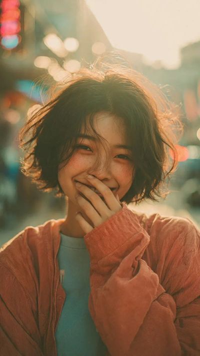 Golden Hour Smile in Urban Glow