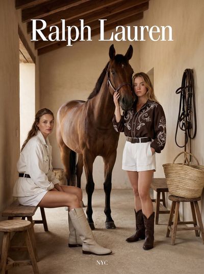 Rustic Elegance: Sydney Sweeney in Ralph Lauren with Horses