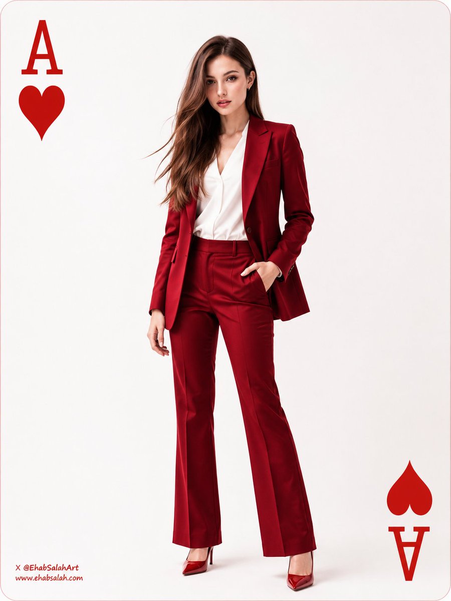 A confident man in a tailored red suit poses elegantly