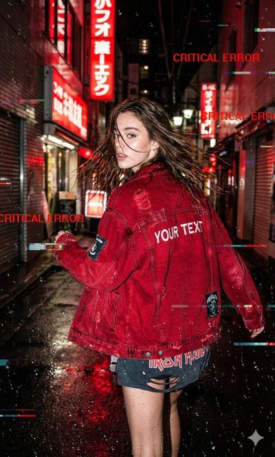 Glitchy Grit: Neon Dreams in Rainy Tokyo