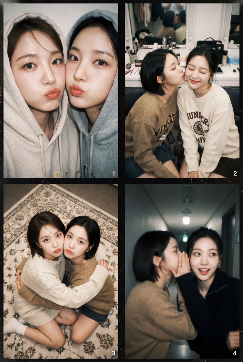 Duo of Dreams: K-Pop Idols in a Playful Collage