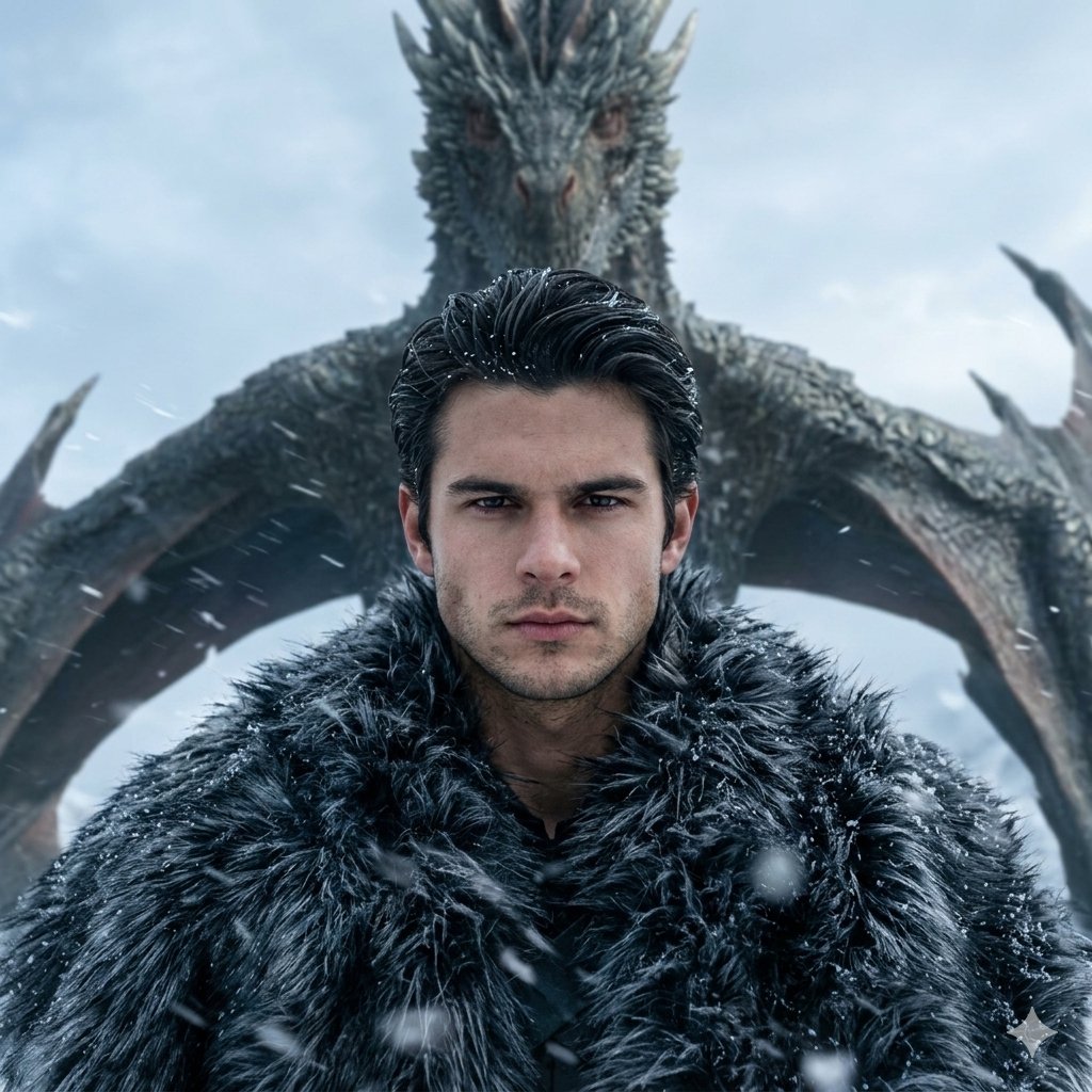 Unyielding Hero Amidst a Towering Dragon