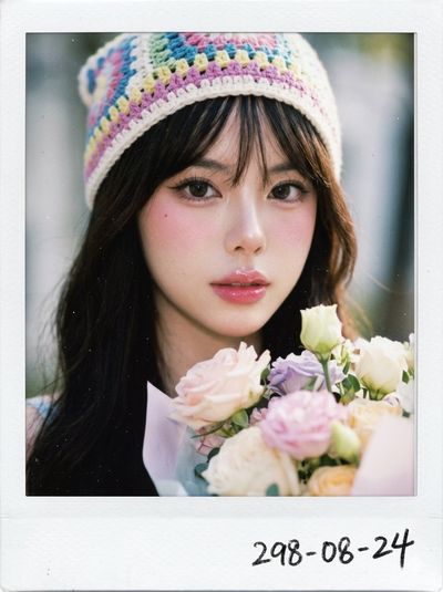 Pastel Polaroid Portrait with Soft Daylight