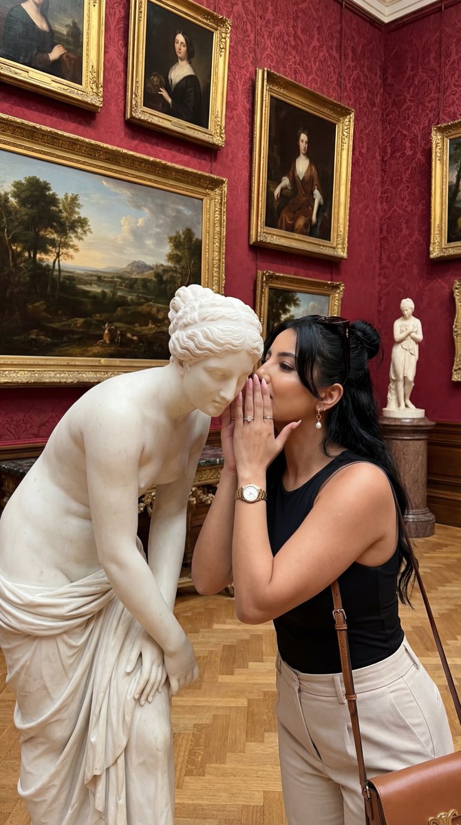 Whispers in the Gallery: A Photorealistic Encounter
