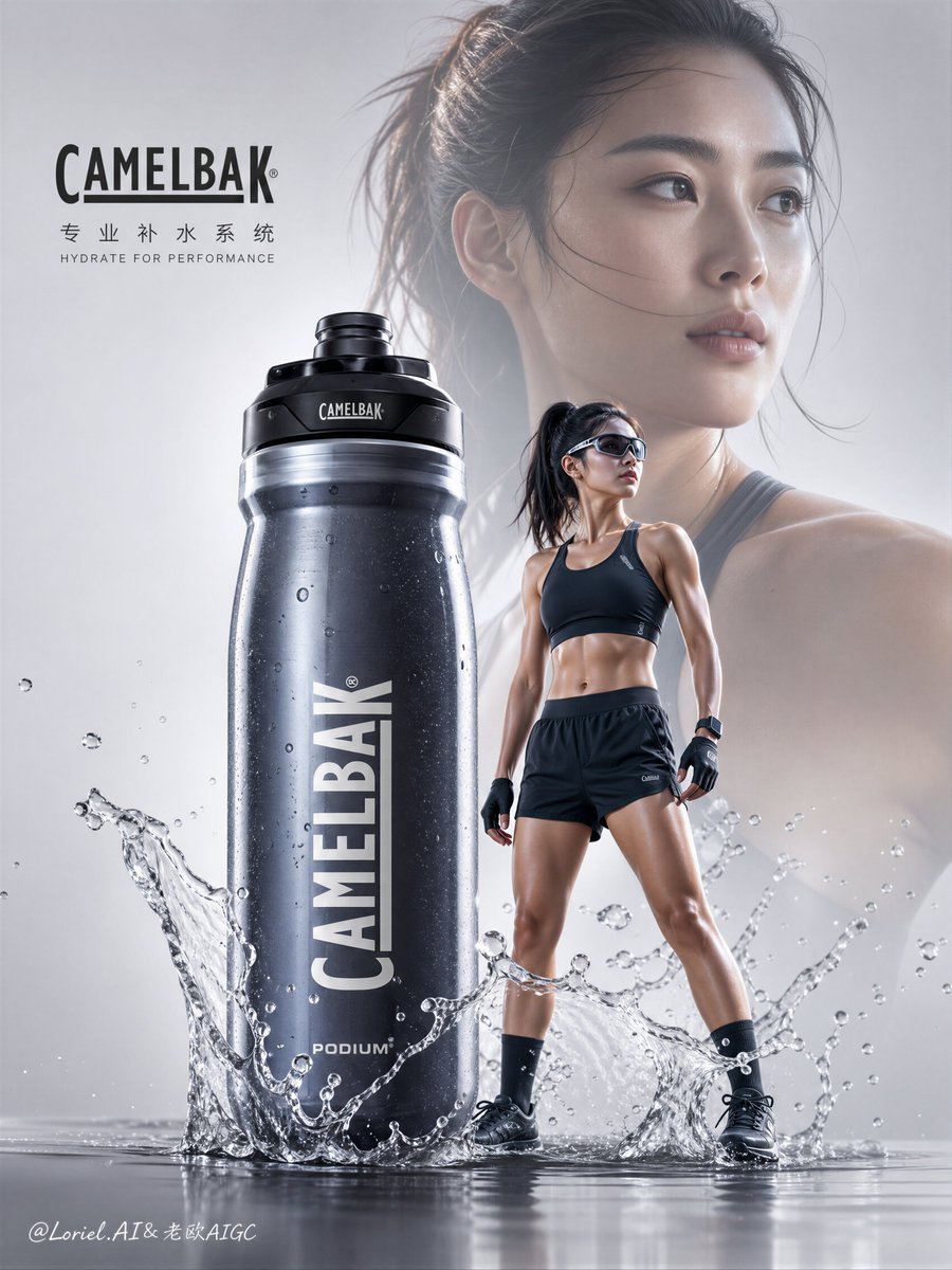 Elite athlete hydrates with CamelBak in dynamic studio shot