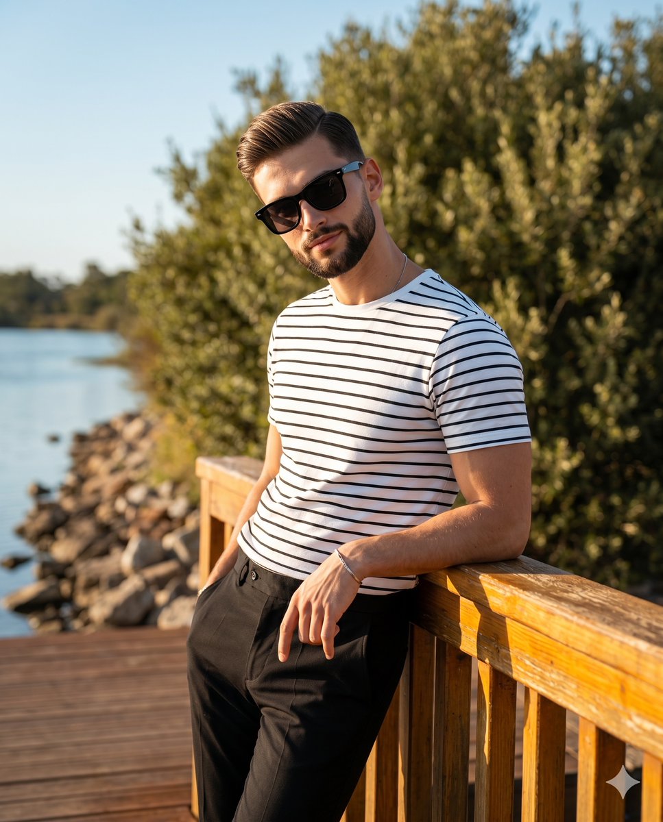 Golden-Hour Portrait of a Relaxed Young Man