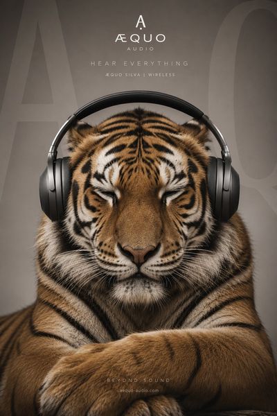 A majestic silverback gorilla relaxes with premium wireless headphones.