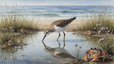 Nature's Brush: The Sandpiper's Pursuit