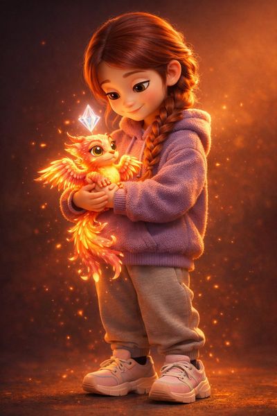 Neon Slime & Phoenix: A Cinematic 3D Fantasy Duo