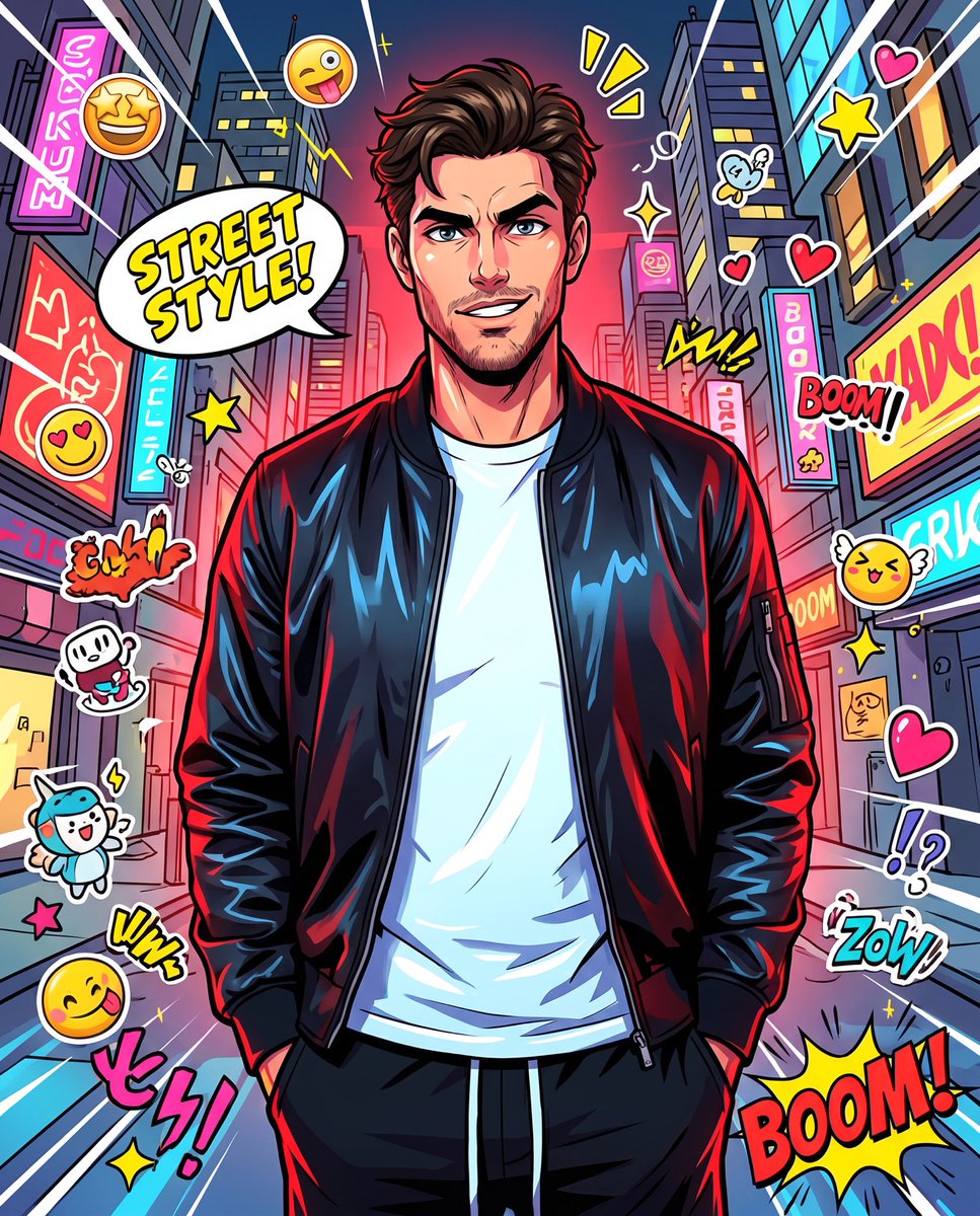 Vibrant Anime Street Scene: A Playful Character Redefined