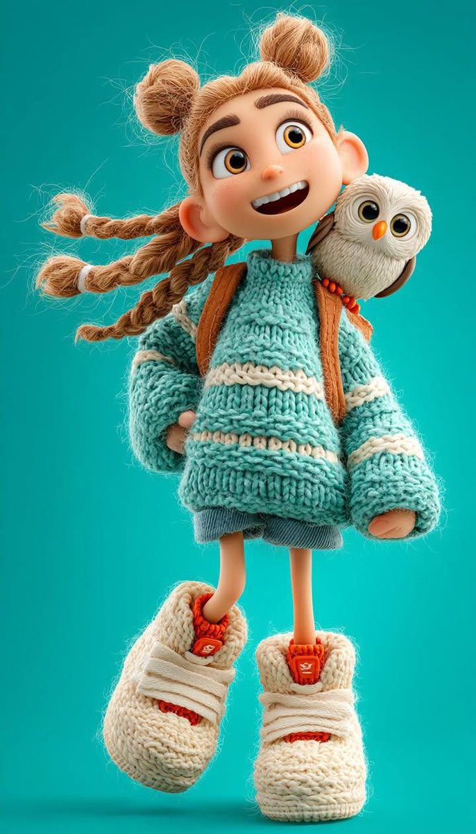 Charming 3D Fashionista in Whimsical Wonderland