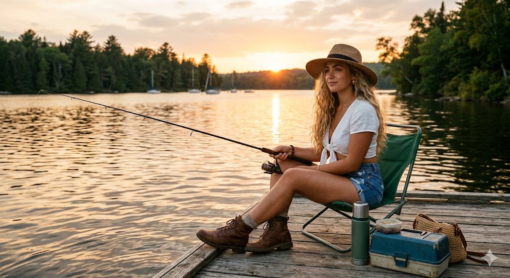 Serenity on the Pier: A Sunset Fishing Escape