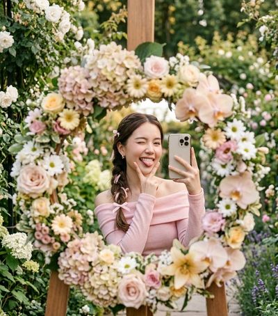 Whimsical Garden Selfie