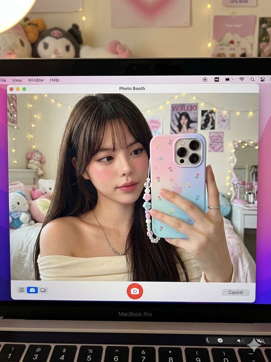 Cozy Selfie in a Soft Aesthetic Room