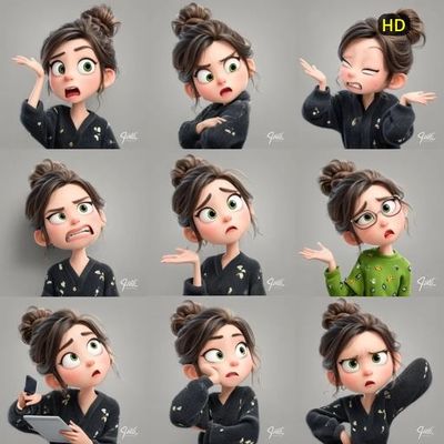 Pixar's Expressive Gal: A 3D Character Showcase