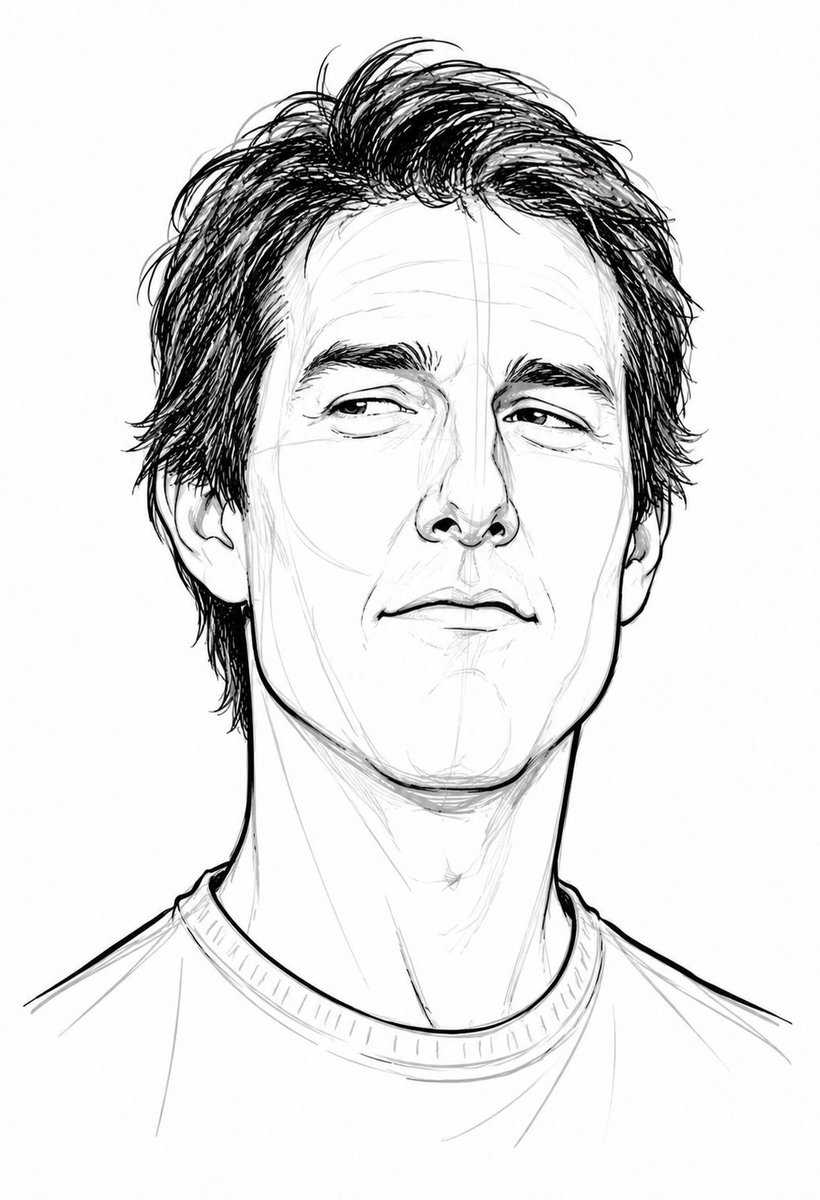 Tom Cruise and The Rock caricatures in loose pencil sketch style