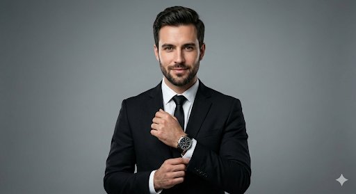 Refined Confidence: Cinematic Portrait of a Modern Gentleman