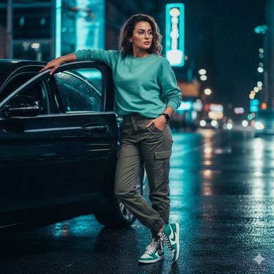 Neon Elegance: A Nighttime Fashion Statement