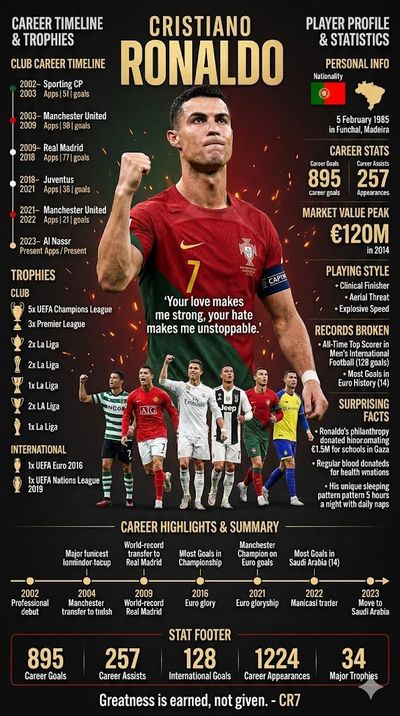 Cristiano Ronaldo's intense gaze and fist pump ignite a gritty poster