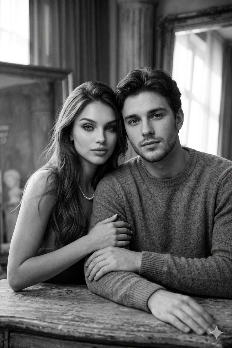 Timeless Bond: A Black-and-White Portrait of Quiet Intimacy