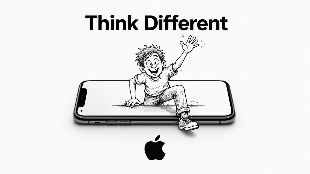 Ink sketch character lifts real product in clean ad composition