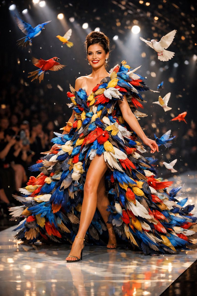 Feathers and Fashion: A Bird Couture Dream