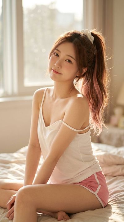 Morning Radiance: Intimate Portrait of Youthful Elegance