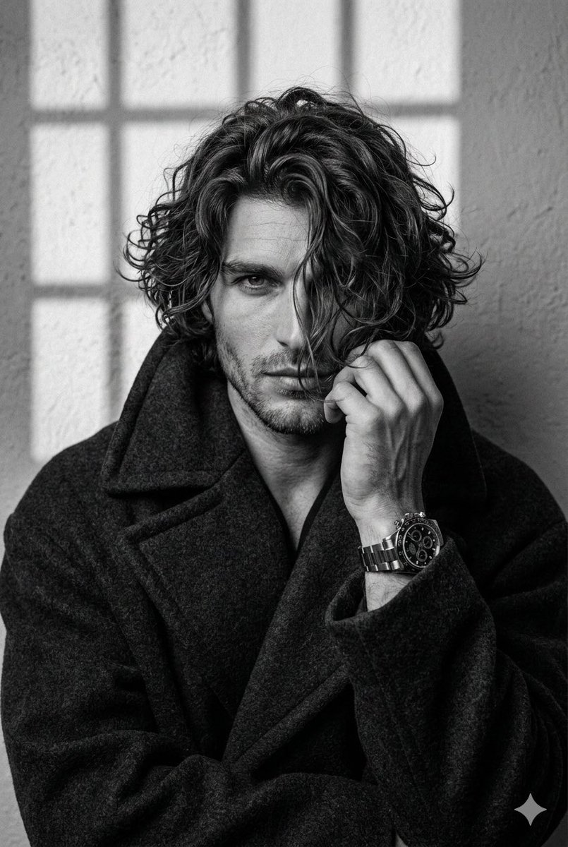 Monochrome Elegance: Introspective Gaze