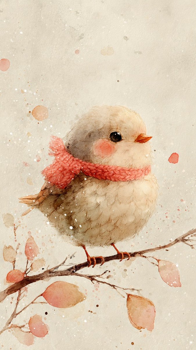Whimsical Watercolor: A Fluffy Baby Bird's Delight
