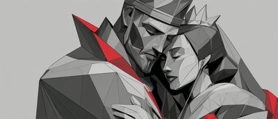 Geometric Love: The Royal Embrace