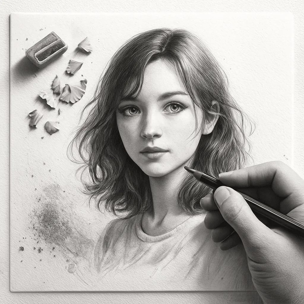 A 3D Pencil Sketch in Progress