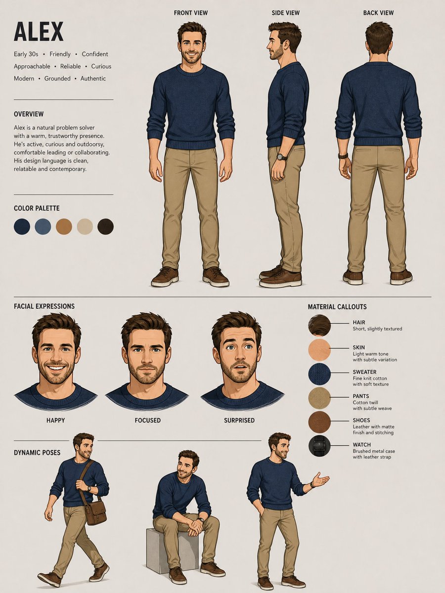 Create a Polished Animation Character Sheet with Detailed Analysis