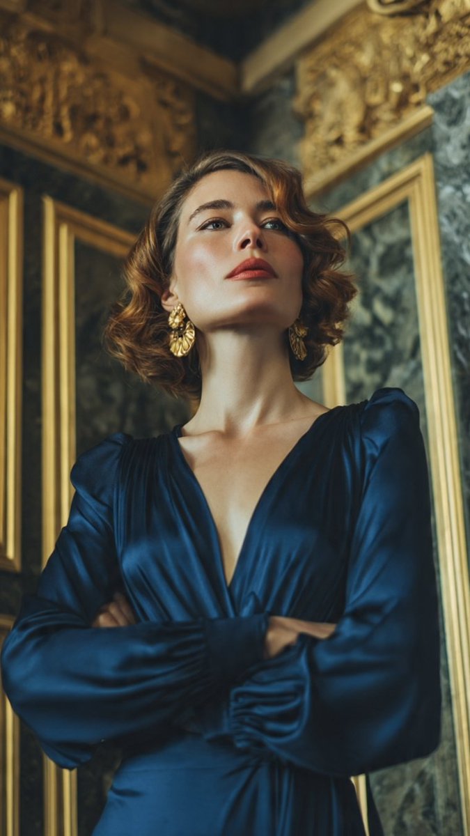 Regal Elegance in Teal: A Modern Muse