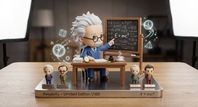 A Chibi Scientist's Relativity Lab in Vinyl Form