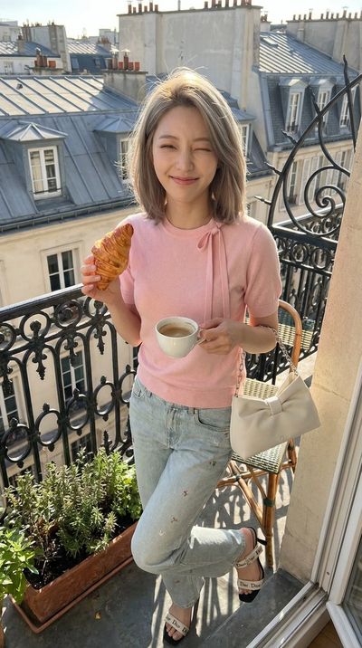 Morning Bliss on a Parisian Balcony