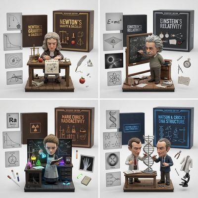 Genius Unleashed: A 3D Tribute to Iconic Scientists
