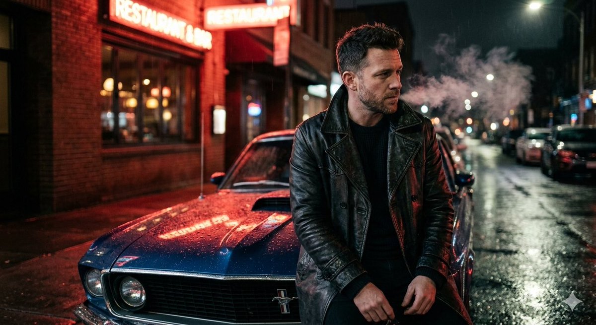 Midnight Mustang: A Cinematic Portrait in the Rain