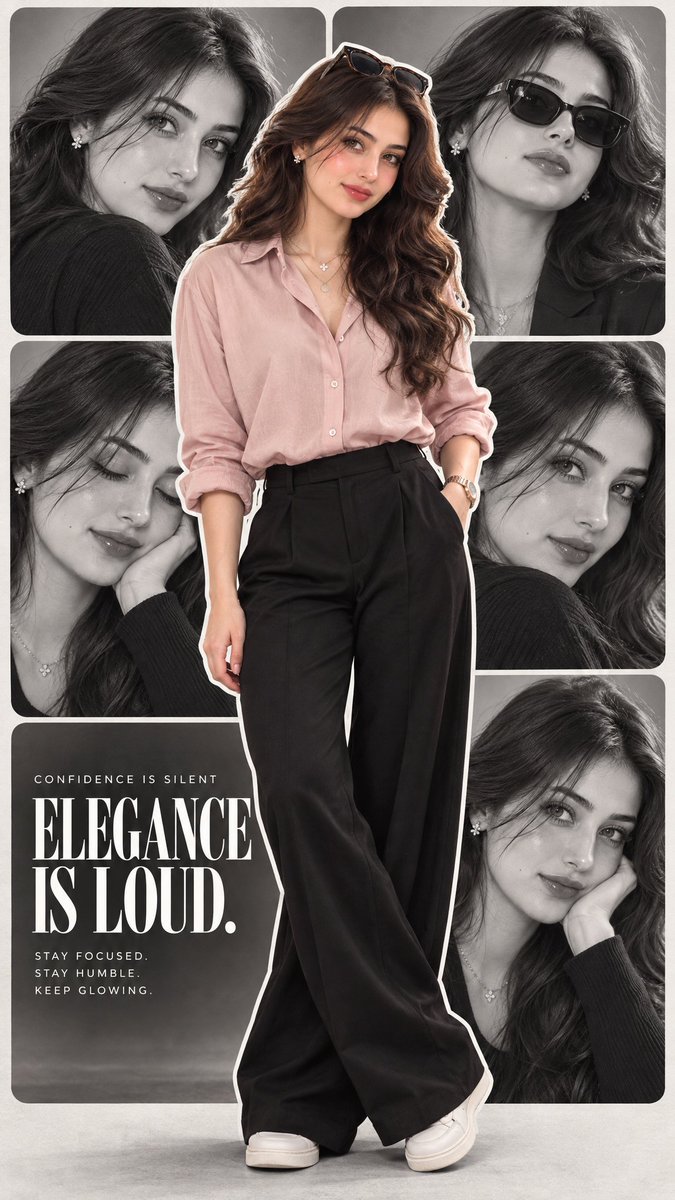 Confident Woman in Blush Pink Shirt Poses for Luxury Editorial