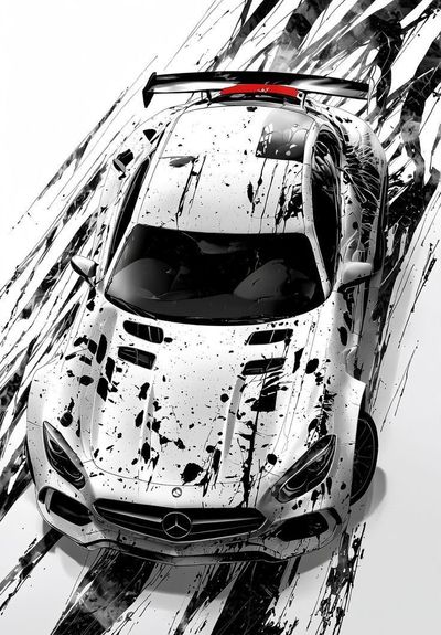 Liquid Marble Fury: Mercedes-AMG GT Black Series in Chaos